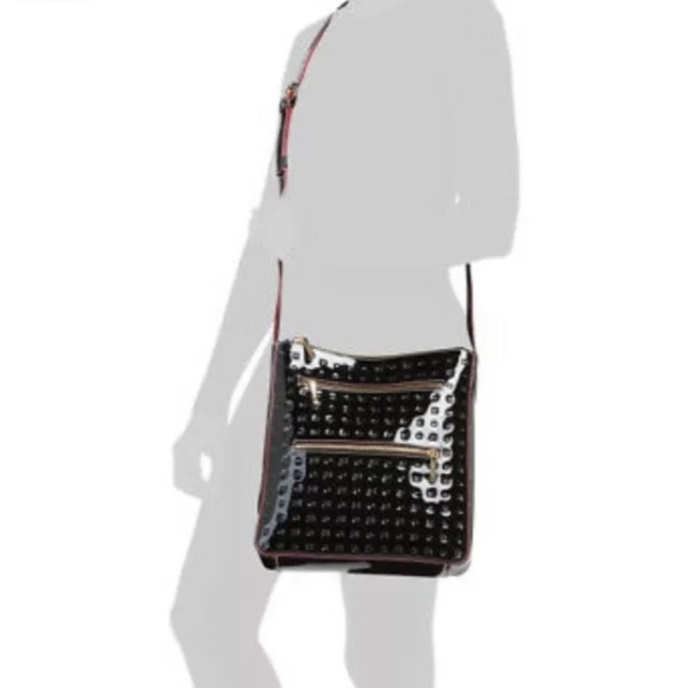 Arcadia Italian patent leather black square crossbody bag